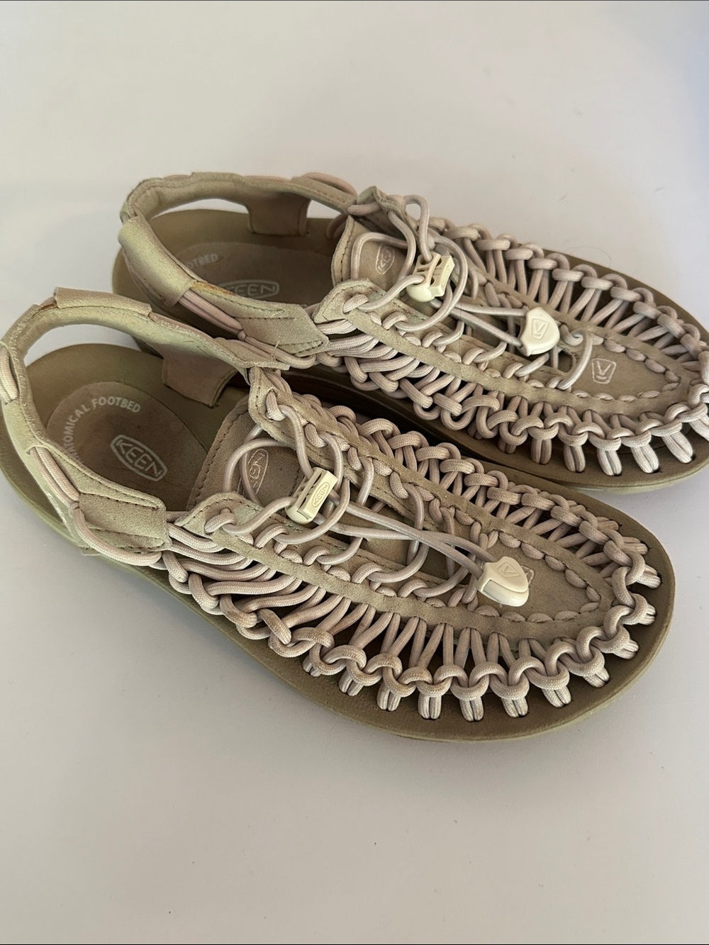 Keen Uneek Women's Woven Sandals in Light Taupe